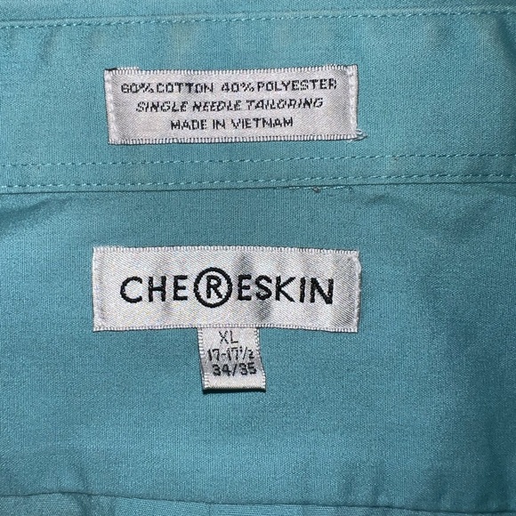 Chereskin Shirt Mens Extra Large Blue Long Sleeve Cotton Blend Single Needle - Picture 3 of 15
